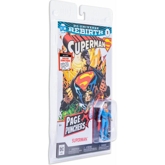 FIGURA SUPERMAN + COMIC REBIRTH SUPERMAN DC COMICS 7CM image 1