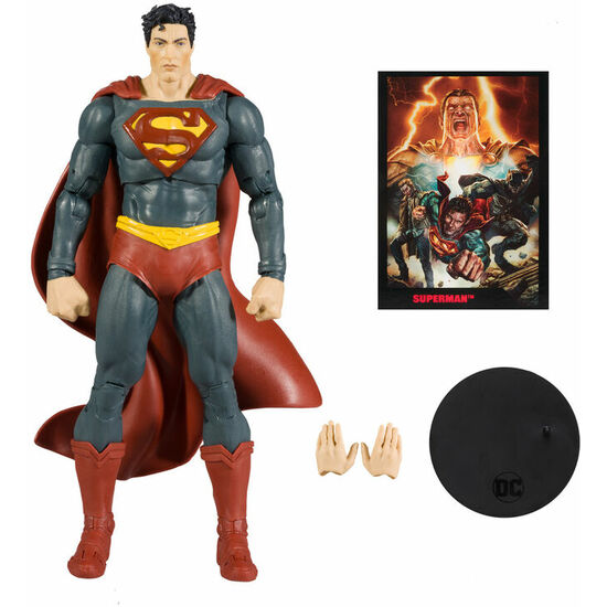 FIGURA SUPERMAN + COMIC BLACK ADAM DC COMICS 17CM image 1