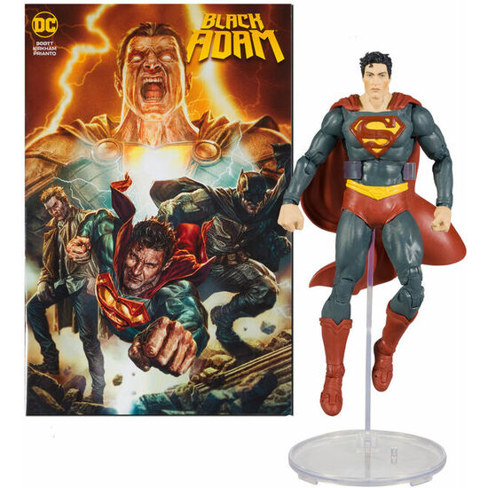FIGURA SUPERMAN + COMIC BLACK ADAM DC COMICS 17CM image 2