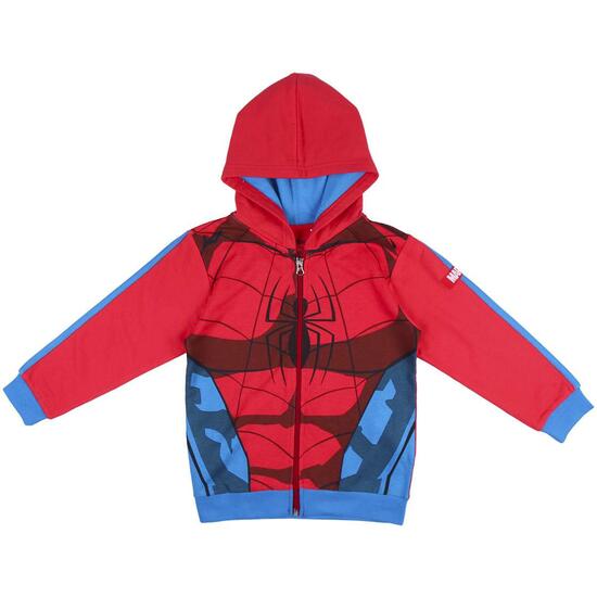 SUDADERA CON CAPUCHA COTTON BRUSHED SPIDERMAN RED image 0
