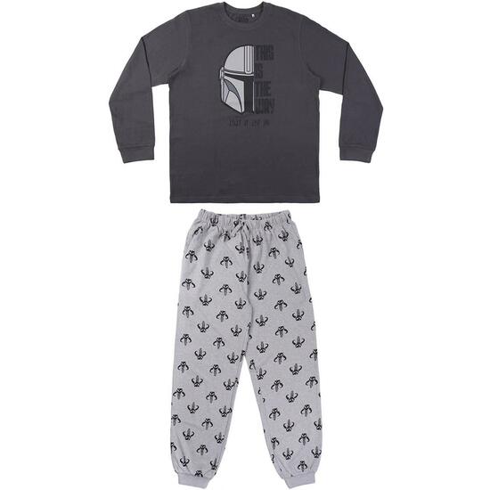 PIJAMA LARGO SINGLE JERSEY THE MANDALORIAN GRAY image 0