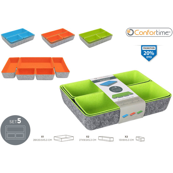 SET5 ORGANIZADOR FIELTRO 27.5X20X5.3 CONFORTIME image 0