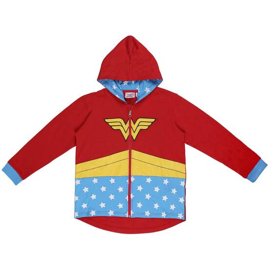 SUDADERA CON CAPUCHA COTTON BRUSHED WONDER WOMAN RED image 0