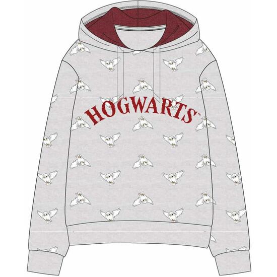 SUDADERA COTTON BRUSHED CAPUCHA HARRY POTTER GRAY image 0