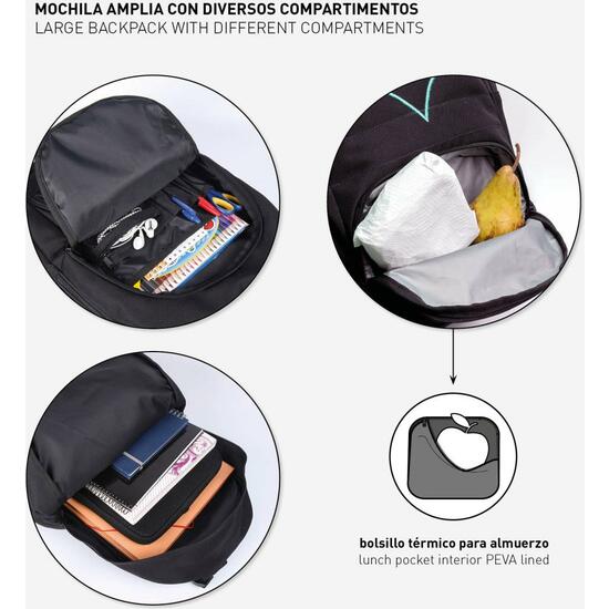 MOCHILA ESCOLAR GRANDE 46 CM BATMAN BLACK image 2