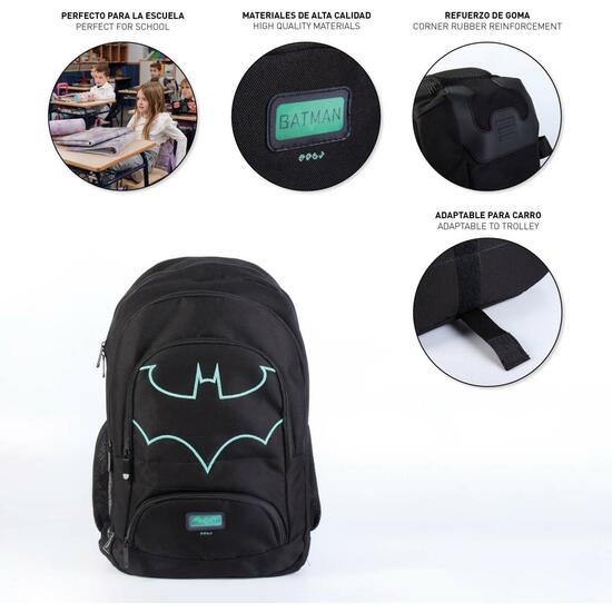 MOCHILA ESCOLAR GRANDE 46 CM BATMAN BLACK image 3