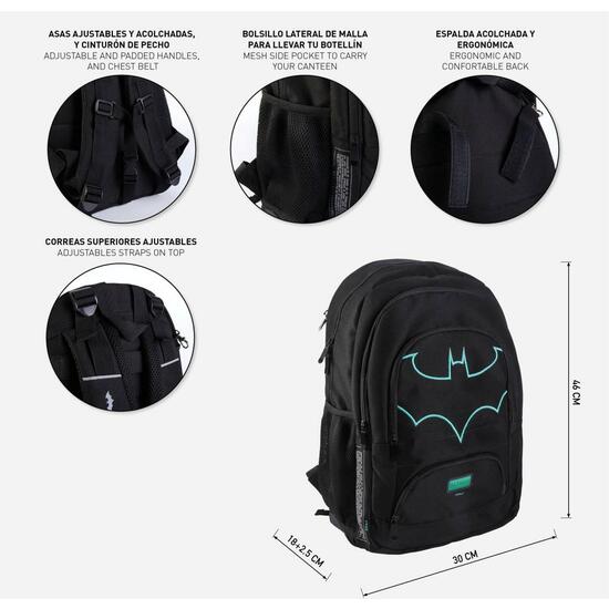 MOCHILA ESCOLAR GRANDE 46 CM BATMAN BLACK image 4