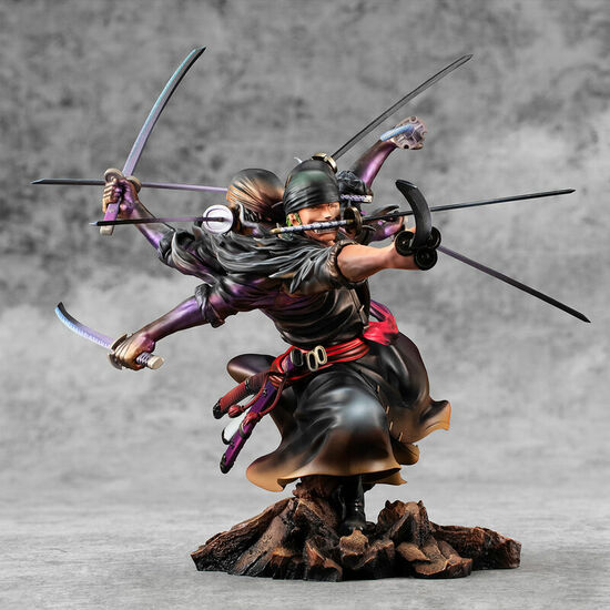 FIGURA RORONOA ZORO WA MAXIMUM PORTRAIT.OF.PIRATE DEMON SPIRIT KYUUTOU-RYUU ASURA ONE PIECE 17CM image 0