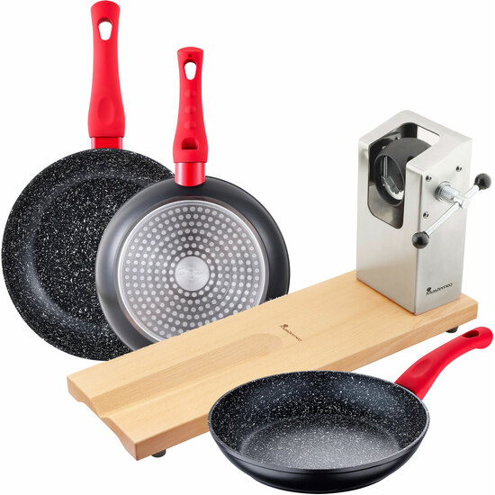 PACK JAMONERO COLECCIÓN MASTERPRO Y UN SET 3PC SARTEN (20+24+28) ALUMINIO FORJADO INDUCCION ENERGY image 0