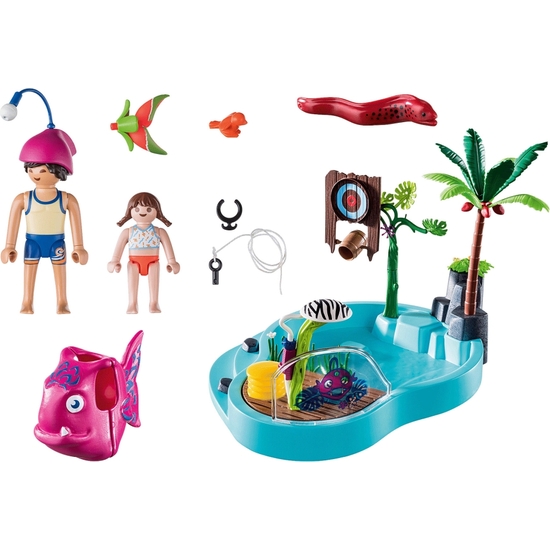 PLAYMOBIL FAMILY PISCINA ROCIADOR AGUA image 1