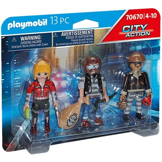 PLAYMOBIL CITY SET 3 FIGURAS LADRONES image 0
