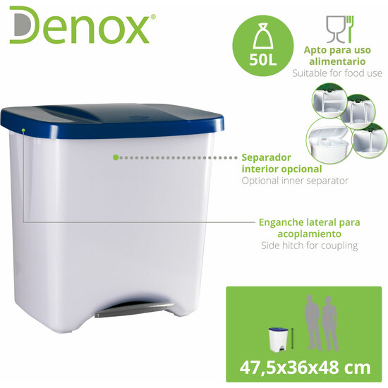 PACK RECICLAJE PEDALBIN ECOLÓGICO: 3 CONTENEDORES DE COLORES. CAPACIDAD TOTAL 150 LITROS image 1