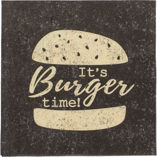 PACK20SERVILLETAS PAPEL33X33 BURGER TIME image 2