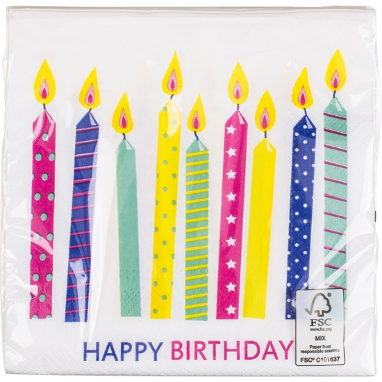 PACK20SERVILLETAS PAPEL33X33VELASHAPPYBI image 0