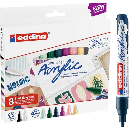 PACK 8 ROTULADORES EDDING ACRYLIC COLORS image 0