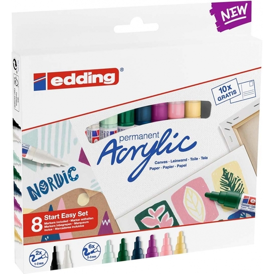 PACK 8 ROTULADORES EDDING ACRYLIC COLORS image 2