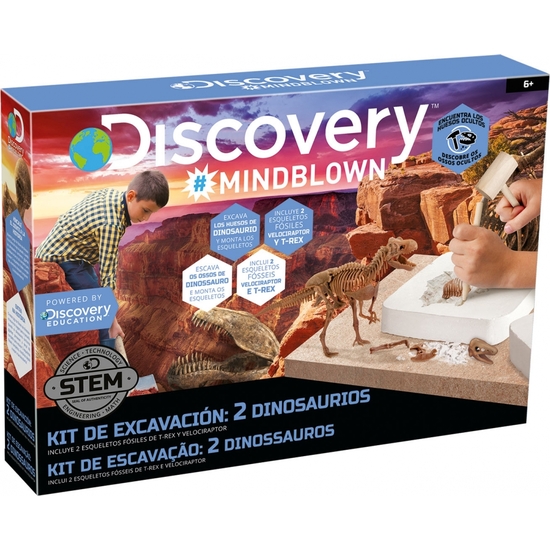 KIT EXCAVACIÓN DE 2 DINOSAURIOSDISCOVERY image 0