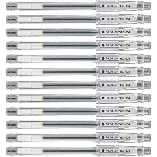 PACK 12 ROTULADOR PILOT G-TEC C4 NEGRO image 1