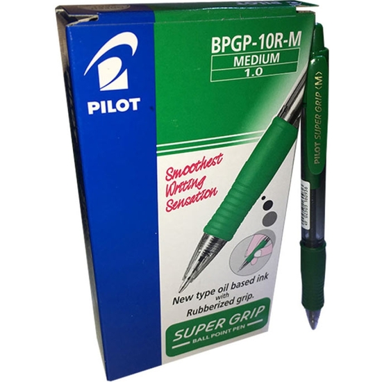 PACK 12 BOLÍGRAFO PILOT SÚPER GRIP VERDE image 0