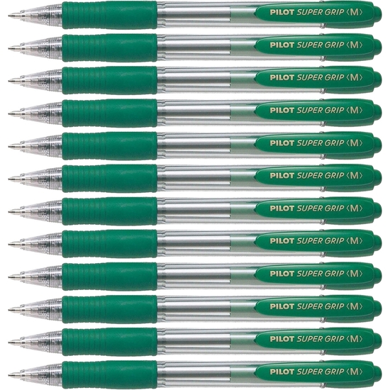 PACK 12 BOLÍGRAFO PILOT SÚPER GRIP VERDE image 1