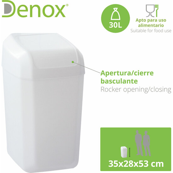 PACK RECICLAJE TROYA: 45 LITROS TOTALES, EN 2 CONTENEDORES, DE 15 Y 30 LITROS, EN COLOR BLANCO image 1