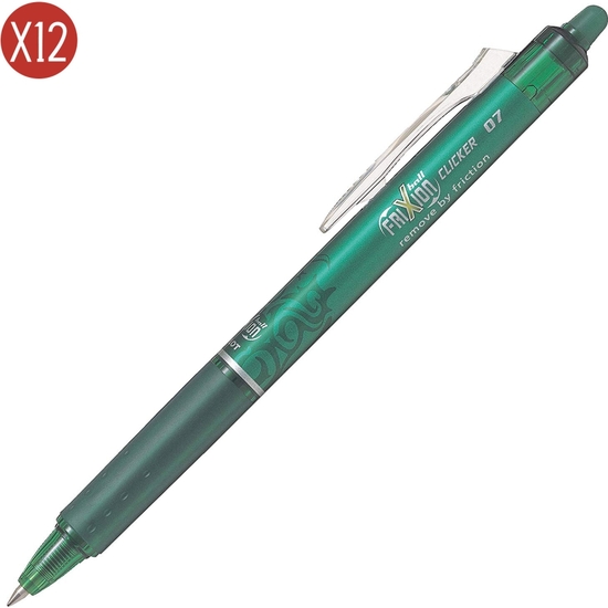 PACK 12 BOLÍGRAFO PILOT FRIXION CLICKER VERDE image 0