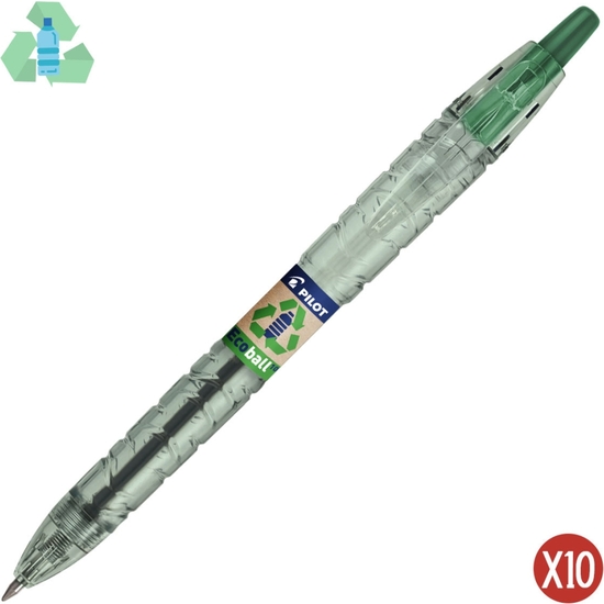 PILOT C/ 10 BOLÍGRAFO ECOBALL VERDE  image 0