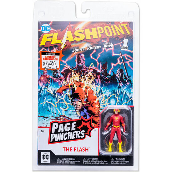 FIGURA THE FLASH + COMIC FLASHPOINT DC COMICS 7CM image 0