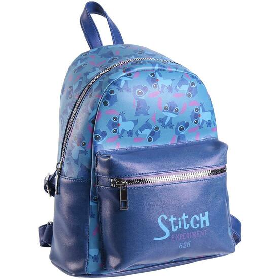 MOCHILA CASUAL MODA POLIPIEL STITCH BLUE image 0