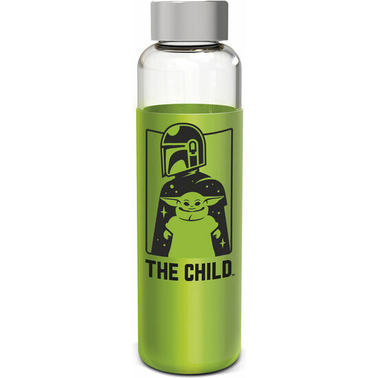 BOTELLA CRISTAL YODA THE CHILD THE MANDALORIAN STAR WARS FUNDA SILICONA 585ML image 0