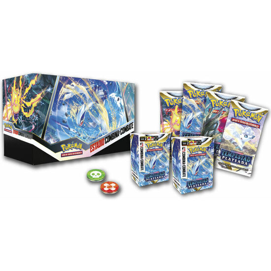 ESTUCHE JUEGO CARTAS COLECCIONABLES ESTADIO COMBINA Y COMBATE TEMPESTAD PLATEADA POKEMON image 2