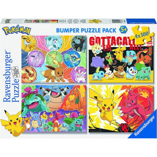 PUZZLE POKEMON 4X100PZS image 0