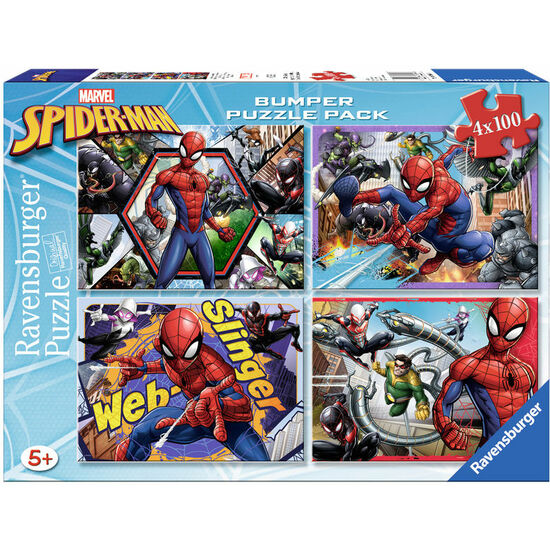 PUZZLE SPIDERMAN MARVEL 4X100PZS image 0