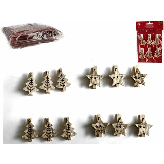 PINZA NATURE NAVIDAD X6 NATURE 4CM image 0