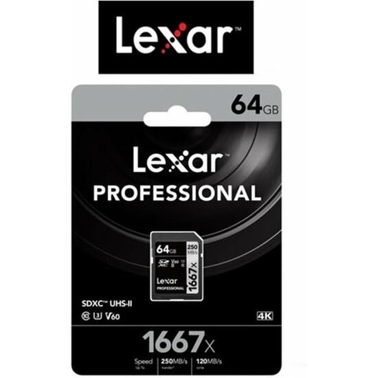 MEMORIA LEXAR 64GB PROFESIONAL 1667X SD USH-I image 0