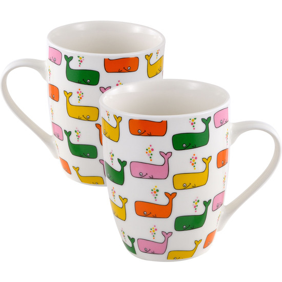 SET DE 2 TAZAS MUG INFANTIL, CON IMPRESIONES COLORIDAS, 11 CM, 360 ML. image 0