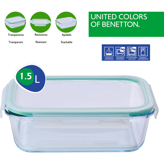 RECIPIENTES HERMÉTICOS PARA TRANSPORTE DE ALIMENTOS, DE 1.5 LITROS Y DE 620 ML. image 1