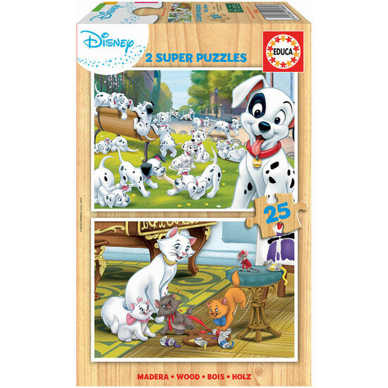 PUZZLE DALMATAS + ARISTOGATOS ANIMALS DISNEY 2X25PZS image 0