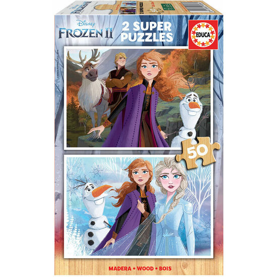 PUZZLE FROZEN 2 DISNEY MADERA 2X50PZS image 0