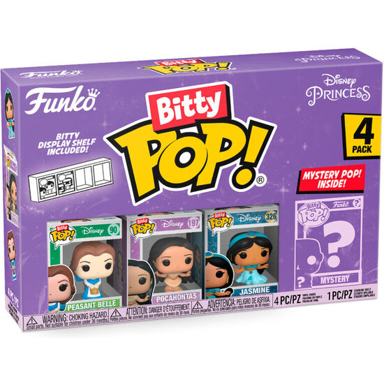 BLISTER 4 FIGURAS BITTY POP DISNEY PRINCESAS BELLA image 0