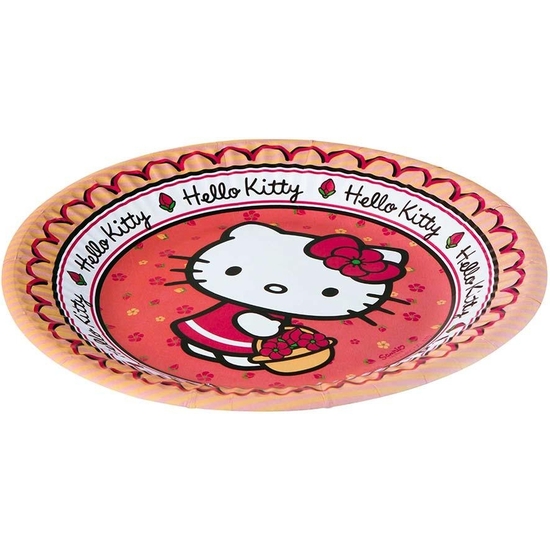 PACK 8 PLATOS CARTÓN HELLO KITTY 19CM. image 1