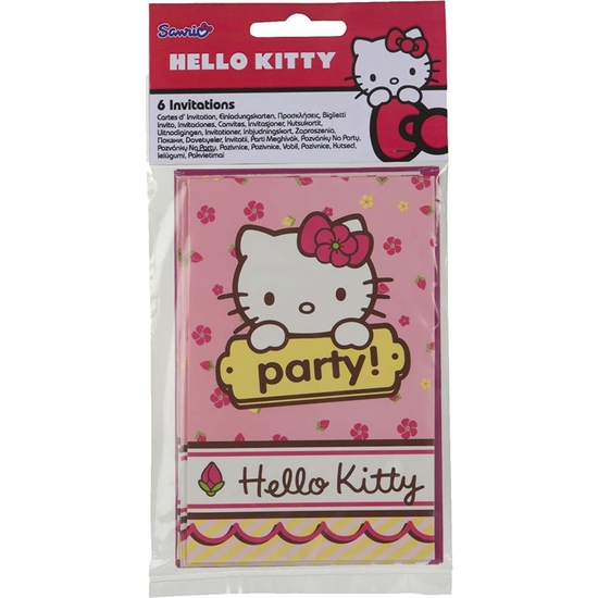HELLO KITTY PACK 6 INVITACIONES+SOBRE PARA FIESTA  image 2