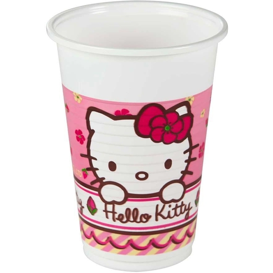 PACK 10 VASOS PLÁSTICO HELLO KITTY 200ML image 1