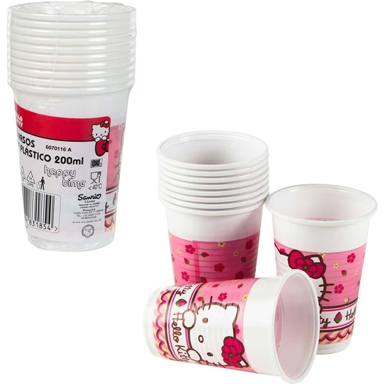 PACK 10 VASOS PLÁSTICO HELLO KITTY 200ML image 2