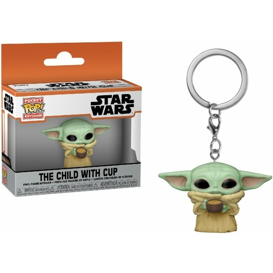 LLAVERO POCKET POP STAR WARS THE MANDALORIAN YODA THE CHILD WITH CUP image 0
