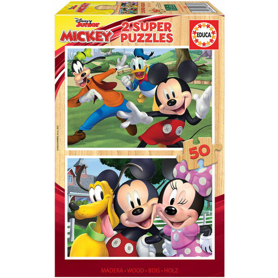 PUZZLE MICKEY AND FRIENDS DISNEY MADERA 2X50PZS image 0