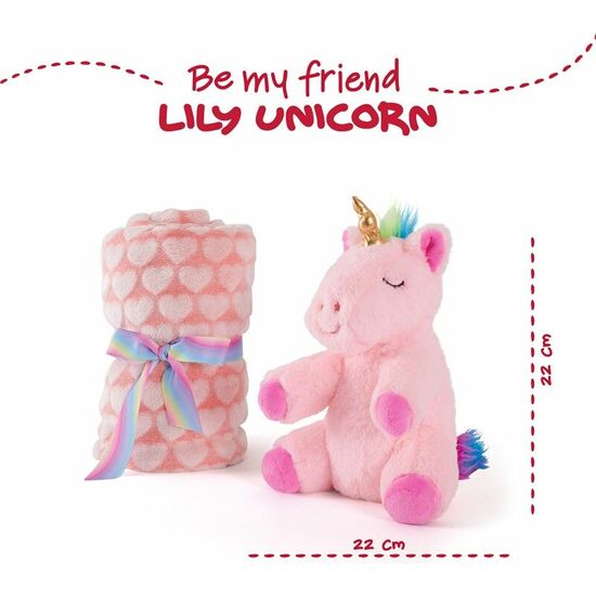 PELUCHE + MANTA SUAVE UNICORNIO LILY 22CM image 1