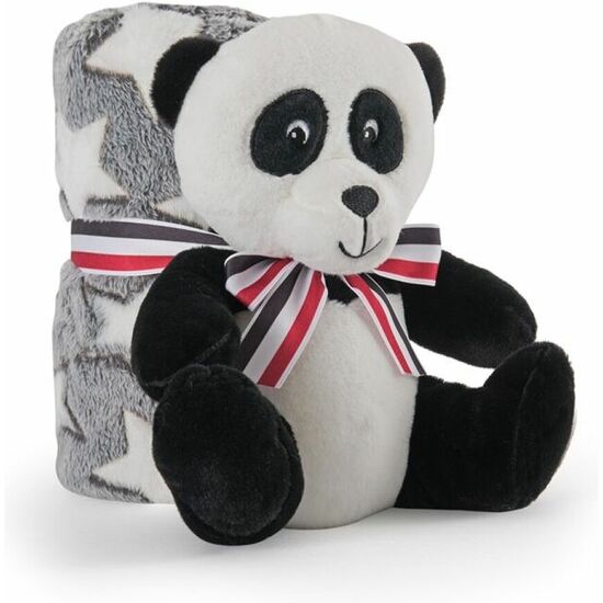 PELUCHE + MANTA SUAVE OSO PANDA 22CM image 0