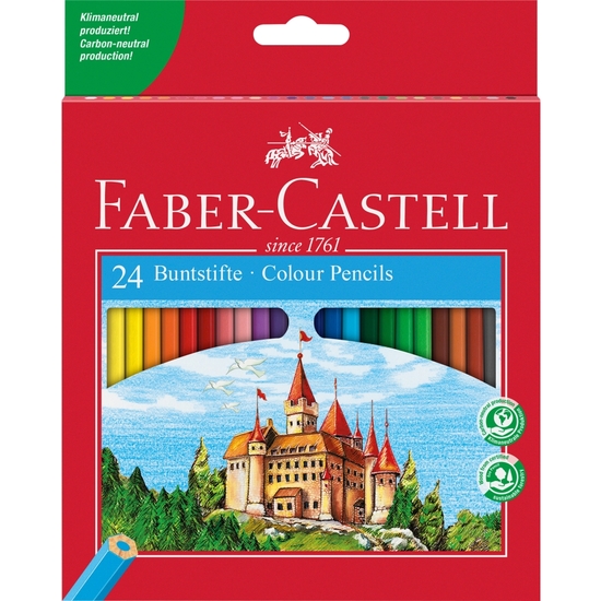 ESTUCHE ROJO 24 LÁPICES COLORES FABER-CASTELL image 0