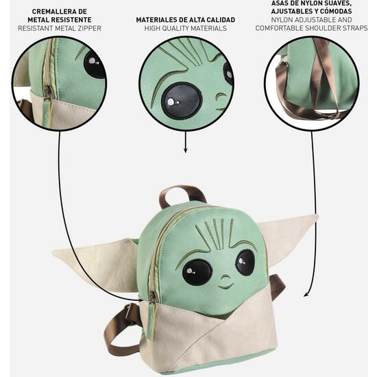 MOCHILA CASUAL MODA POLIPIEL THE MANDALORIAN THE CHILD GREEN image 3